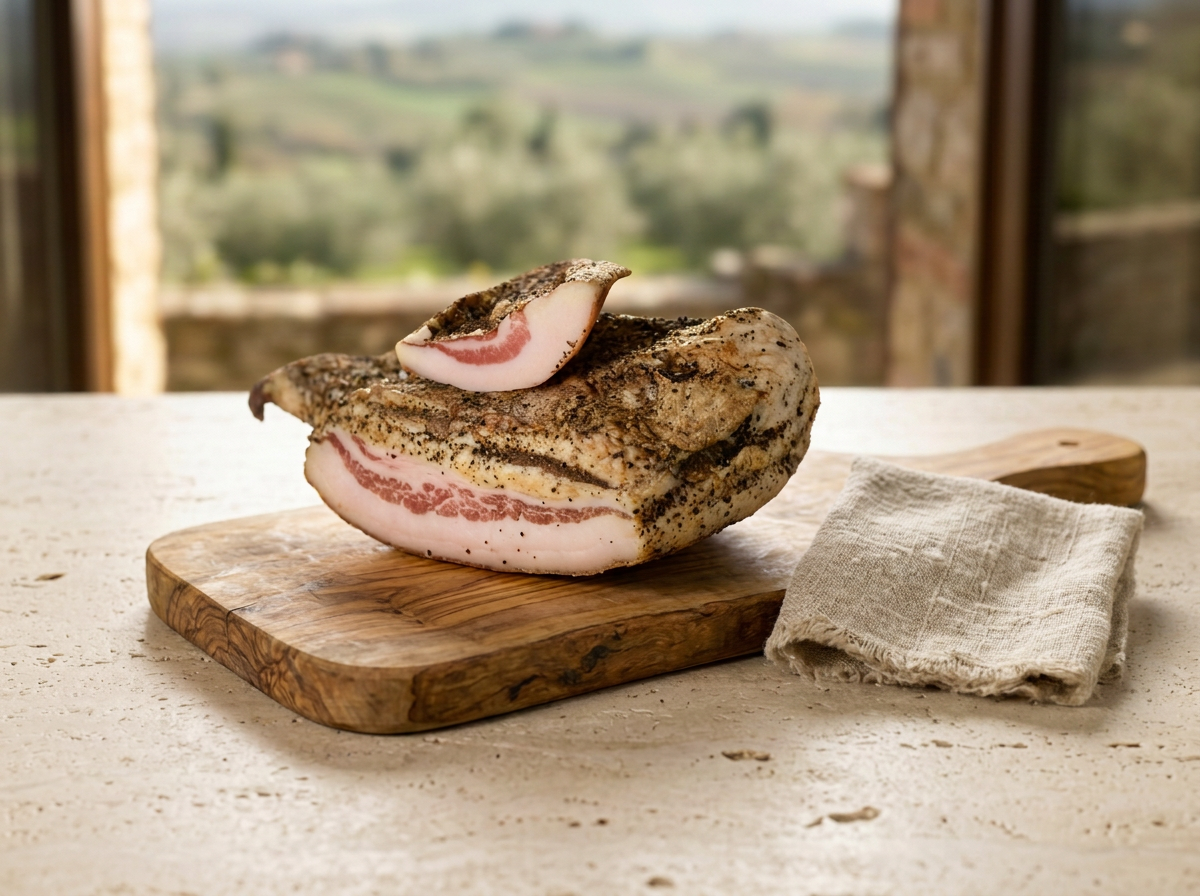 Guanciale stagionato al pepe